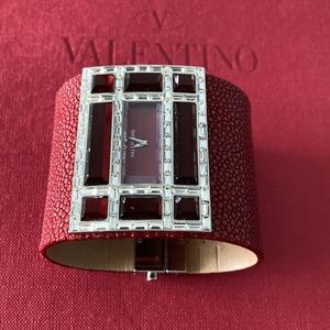 Valentino red wide band watch Garavani